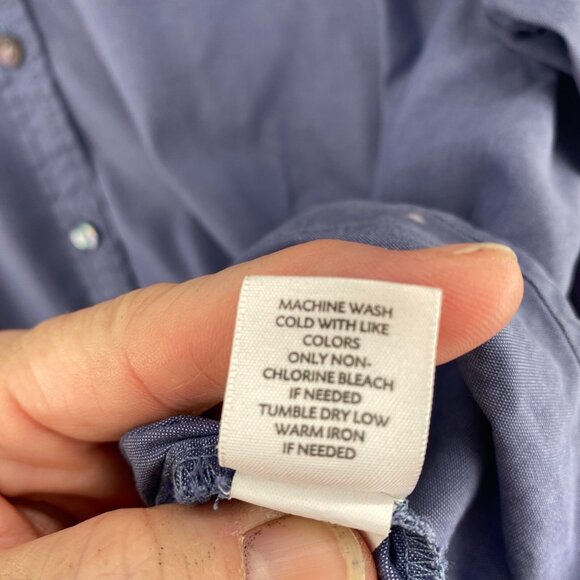 J Jill Shirt Womens Large Blue Button Up Collared Long Sleeves Everyday Casual - Picture 8 of 11
